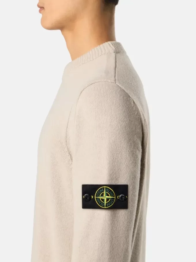 Pull à col rond avec détails en maille inversée