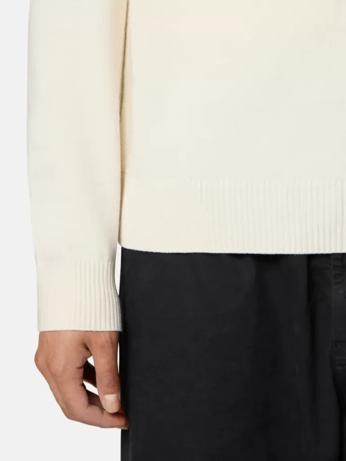 Pull à col rond avec détails en maille inversée