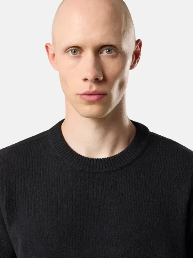 Pull à col rond avec détails en maille inversée