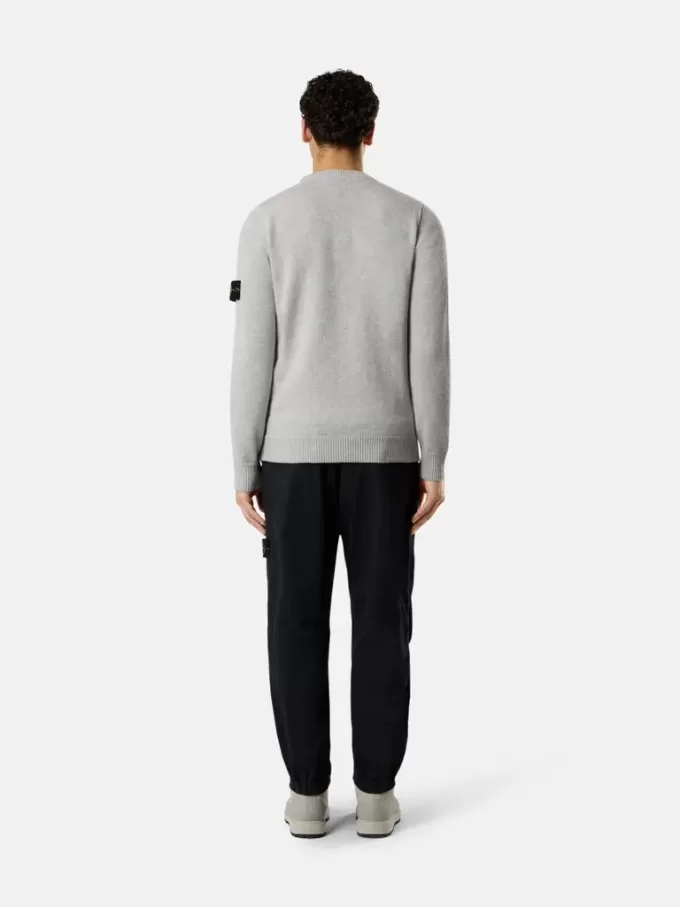 Pull à col rond avec détails en maille inversée