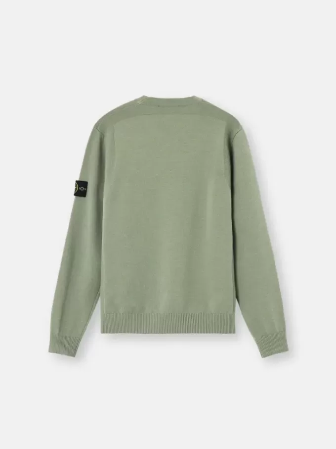 Pull à col rond avec détails en maille inversée