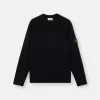 Pull à col rond avec manches raglan et bords-côtes
