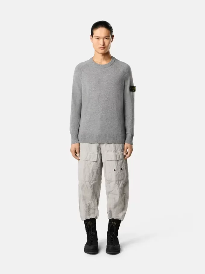 Pull à col rond avec manches raglan et bords-côtes