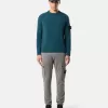Pull à col rond avec manches raglan et bords-côtes
