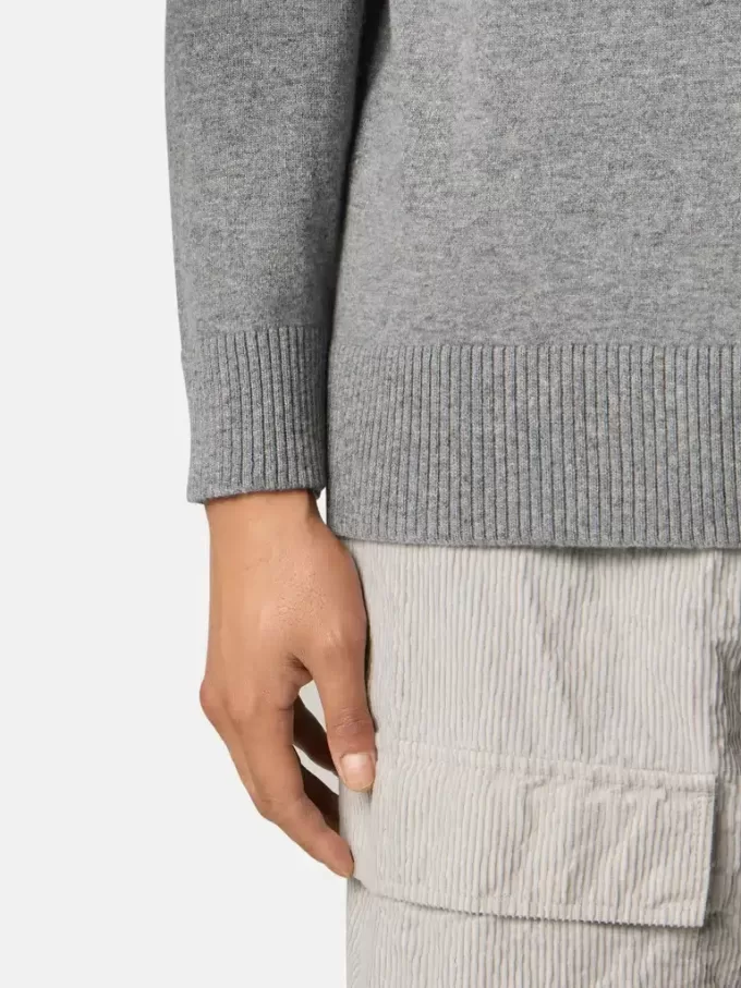 Pull à col rond avec manches raglan et bords-côtes