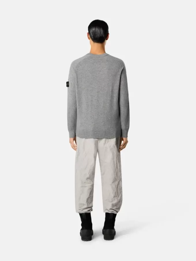 Pull à col rond avec manches raglan et bords-côtes
