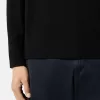 Pull à col rond avec manches raglan et bords-côtes