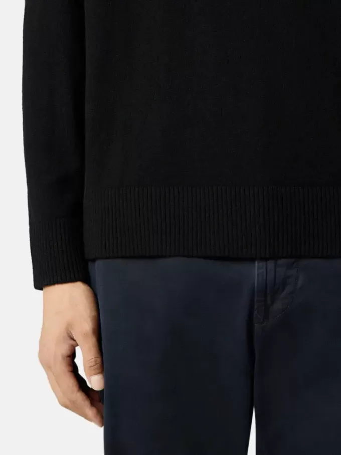 Pull à col rond avec manches raglan et bords-côtes