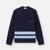 Pull à col rond avec poche poitrine et imprimé