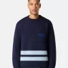 Pull à col rond avec poche poitrine et imprimé