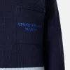 Pull à col rond avec poche poitrine et imprimé