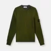 Pull à col rond avec spray bicolore et côtes de pêcheur