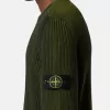 Pull à col rond avec spray bicolore et côtes de pêcheur