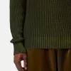 Pull à col rond avec spray bicolore et côtes de pêcheur