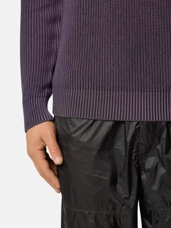 Pull à col rond avec spray bicolore et côtes de pêcheur