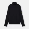 Pull à col roulé avec bords-côtes