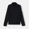 Pull à col roulé avec bords-côtes