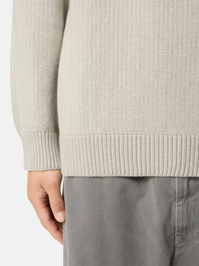 Pull à col roulé avec bords-côtes