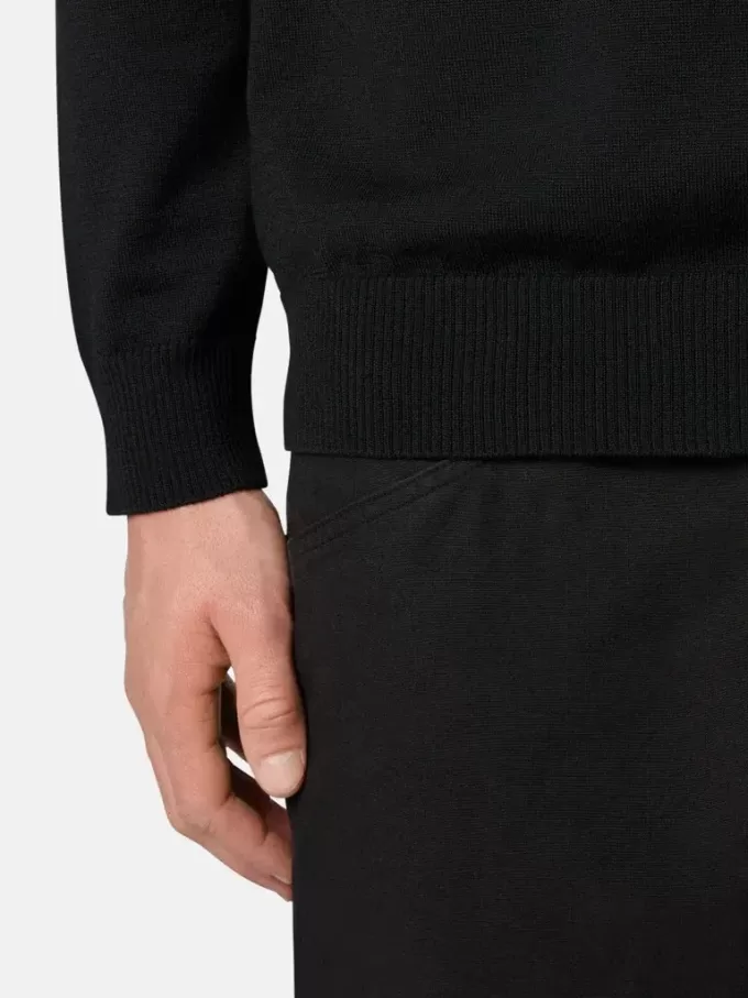 Pull à col roulé avec bords-côtes