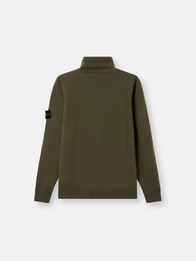 Pull à col roulé avec bords-côtes