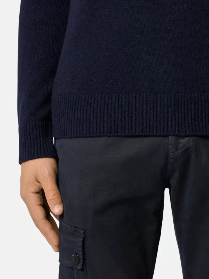 Pull à demi-zip avec bordures en feutre Pull à demi-zip avec bordures en feutre