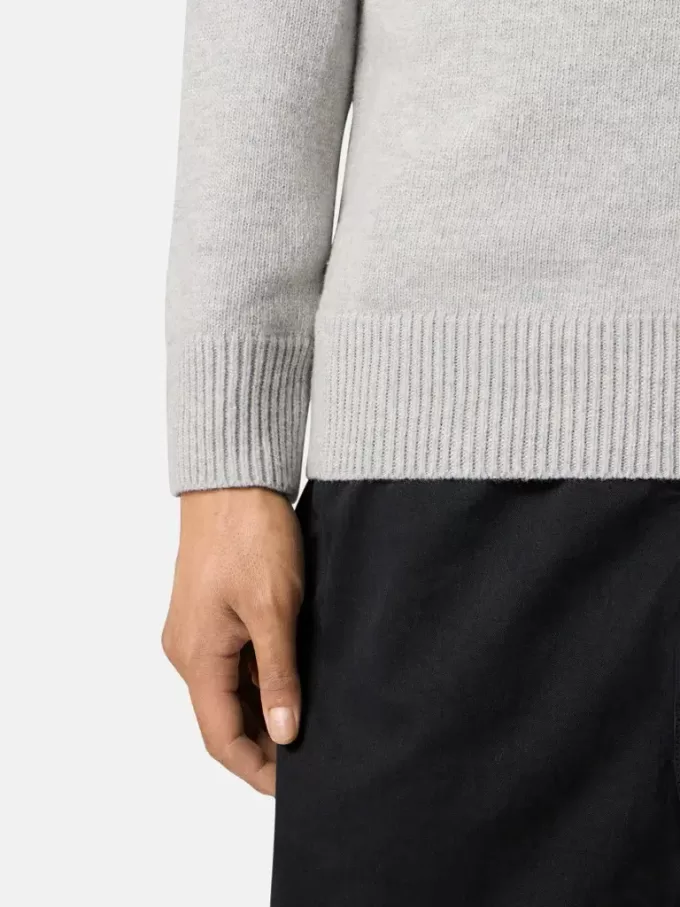 Pull à demi-zip avec bordures en feutre Pull à demi-zip avec bordures en feutre