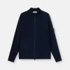Pull zippé à manches raglan et bords-côtes