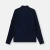 Pull zippé à manches raglan et bords-côtes