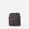 Sac pochette avec multiples poches et fermeture à glissière sur le dessus.