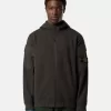 Sweat-shirt à capuche et fermeture éclair, coupe classique, avec poches sur les manches.