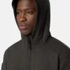 Sweat-shirt à capuche et fermeture éclair, coupe classique, avec poches sur les manches.
