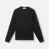 Sweat-shirt à col rond avec détails côtelés