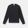 Sweat-shirt à col rond avec détails côtelés