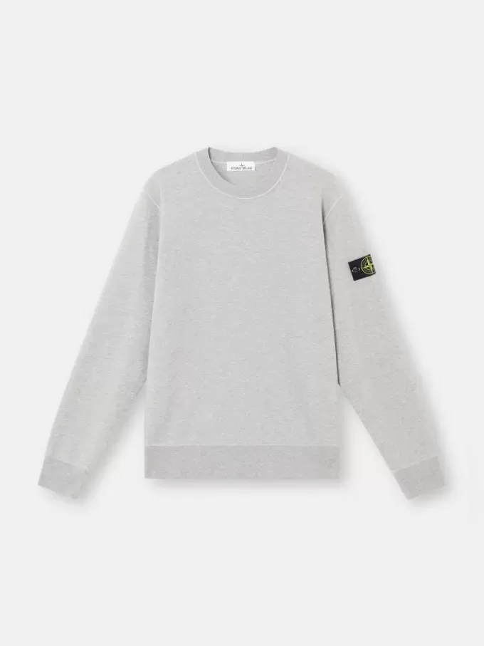 Sweat-shirt à col rond avec détails côtelés