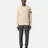 Sweat-shirt à col rond avec détails côtelés