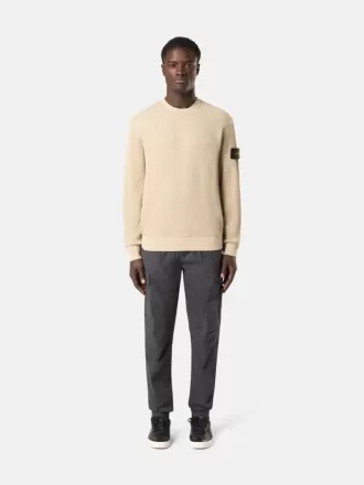 Sweat-shirt à col rond avec détails côtelés