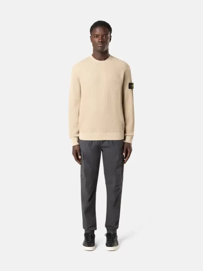 Sweat-shirt à col rond avec détails côtelés
