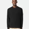 Sweat-shirt à col rond avec détails côtelés