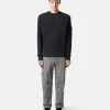 Sweat-shirt à col rond avec détails côtelés
