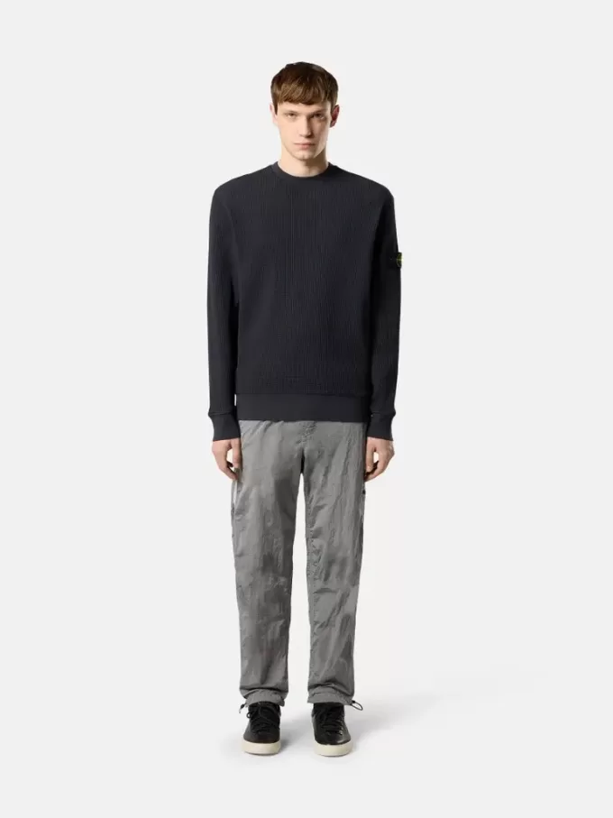 Sweat-shirt à col rond avec détails côtelés