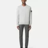 Sweat-shirt à col rond avec détails côtelés