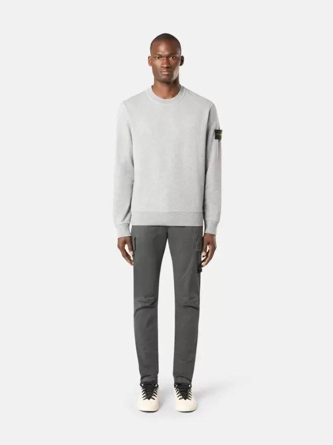 Sweat-shirt à col rond avec détails côtelés