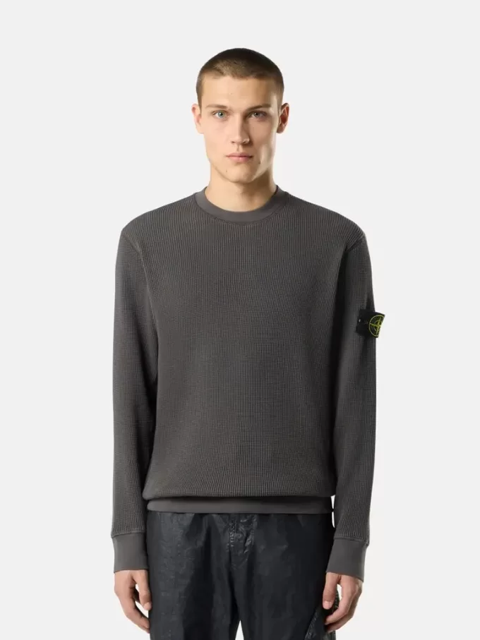 Sweat-shirt à col rond avec détails côtelés