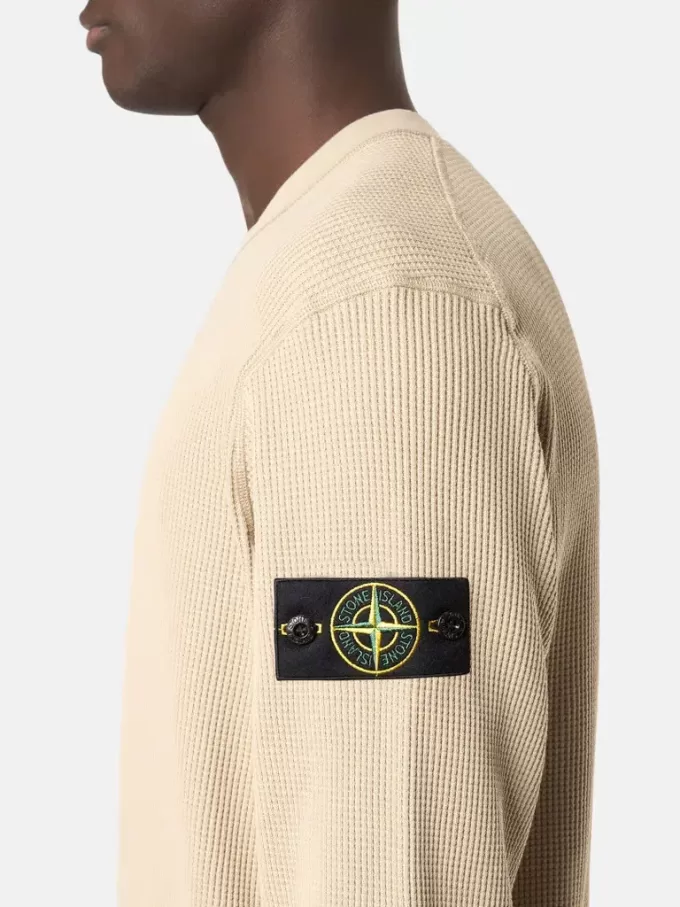 Sweat-shirt à col rond avec détails côtelés