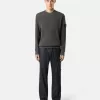 Sweat-shirt à col rond avec détails côtelés
