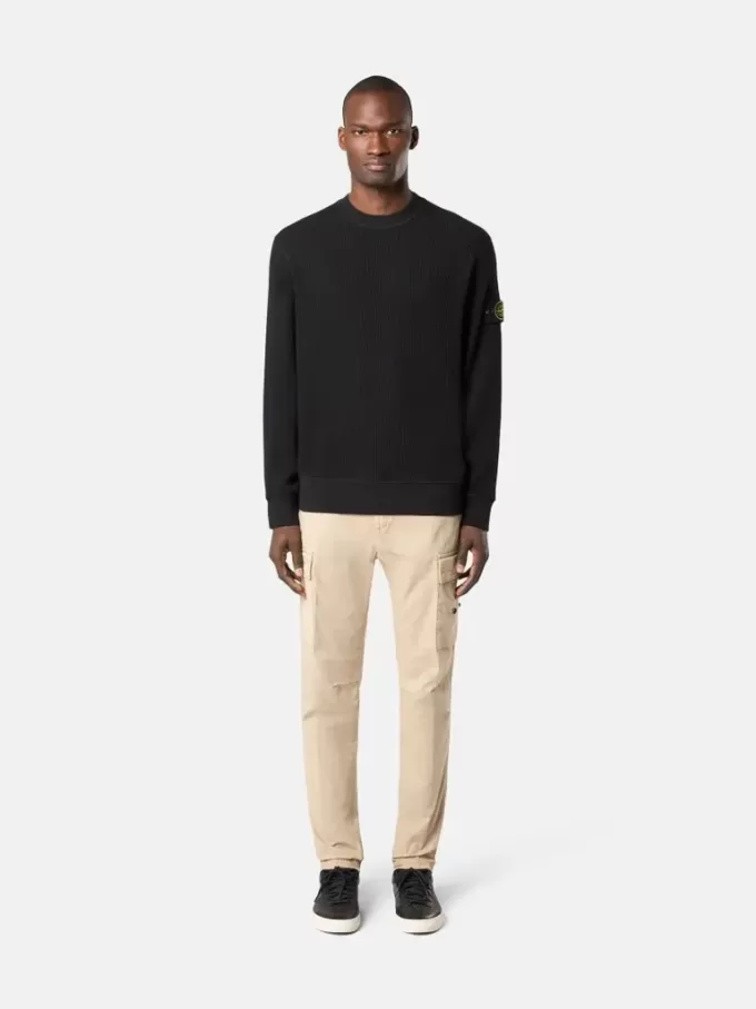 Sweat-shirt à col rond avec détails côtelés