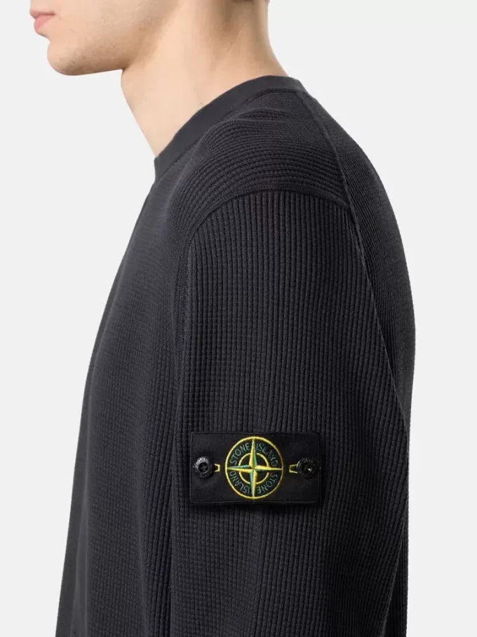 Sweat-shirt à col rond avec détails côtelés