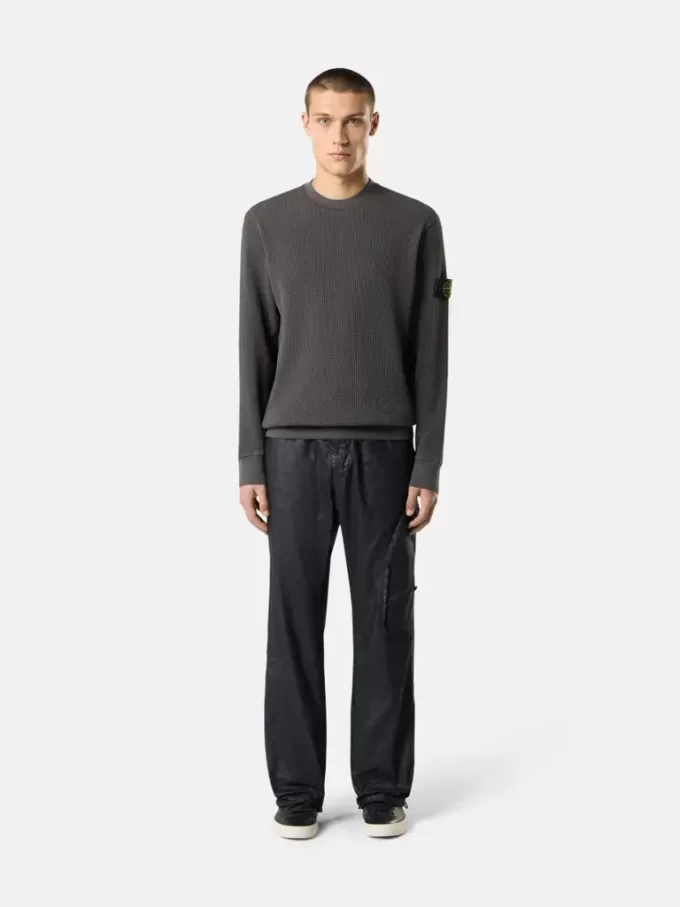Sweat-shirt à col rond avec détails côtelés