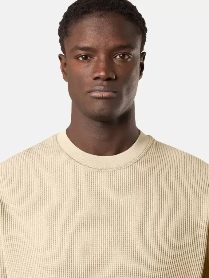 Sweat-shirt à col rond avec détails côtelés