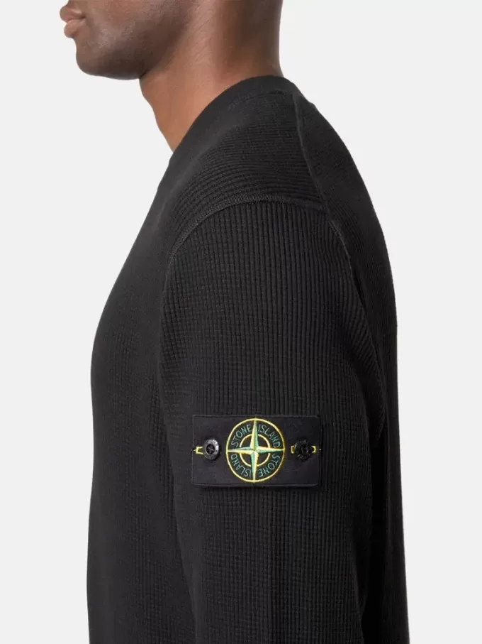 Sweat-shirt à col rond avec détails côtelés